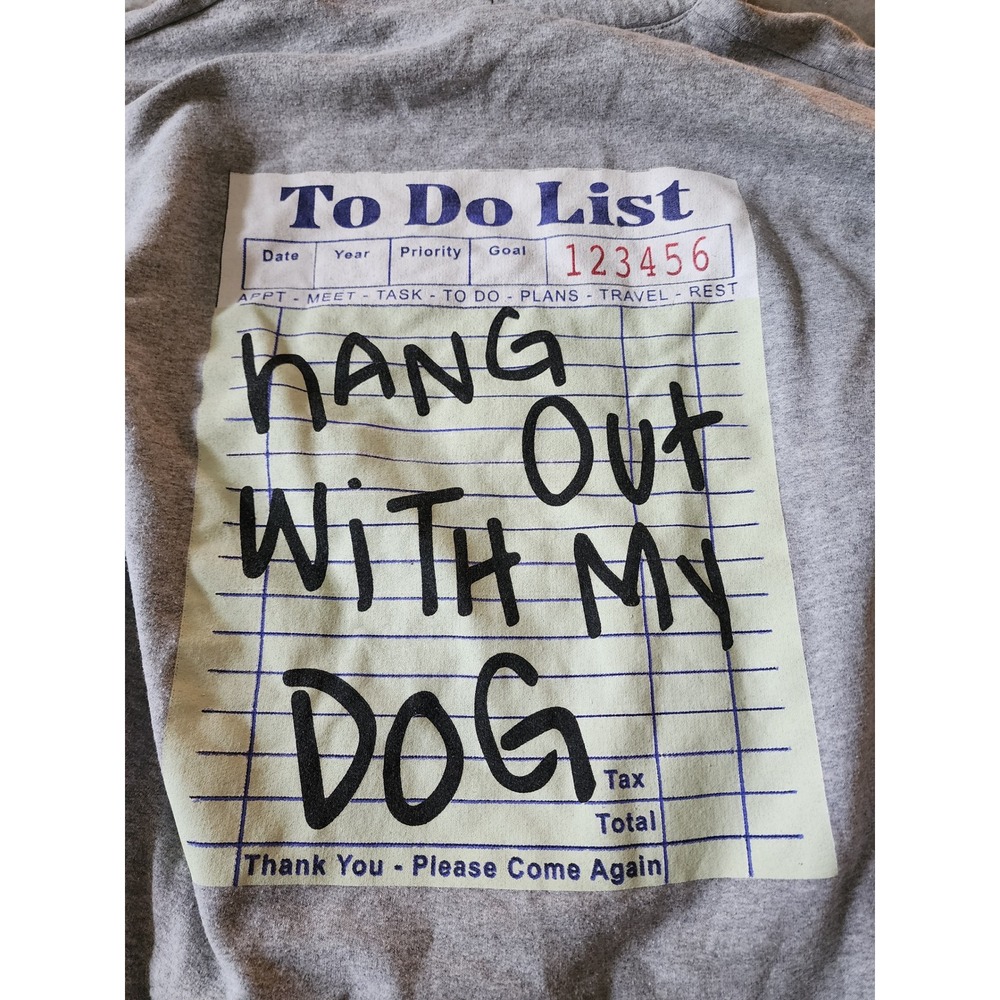 Gray Hoodie‎ Plans With My Dog Graphic - Hang Out with my Dog Pullover Small